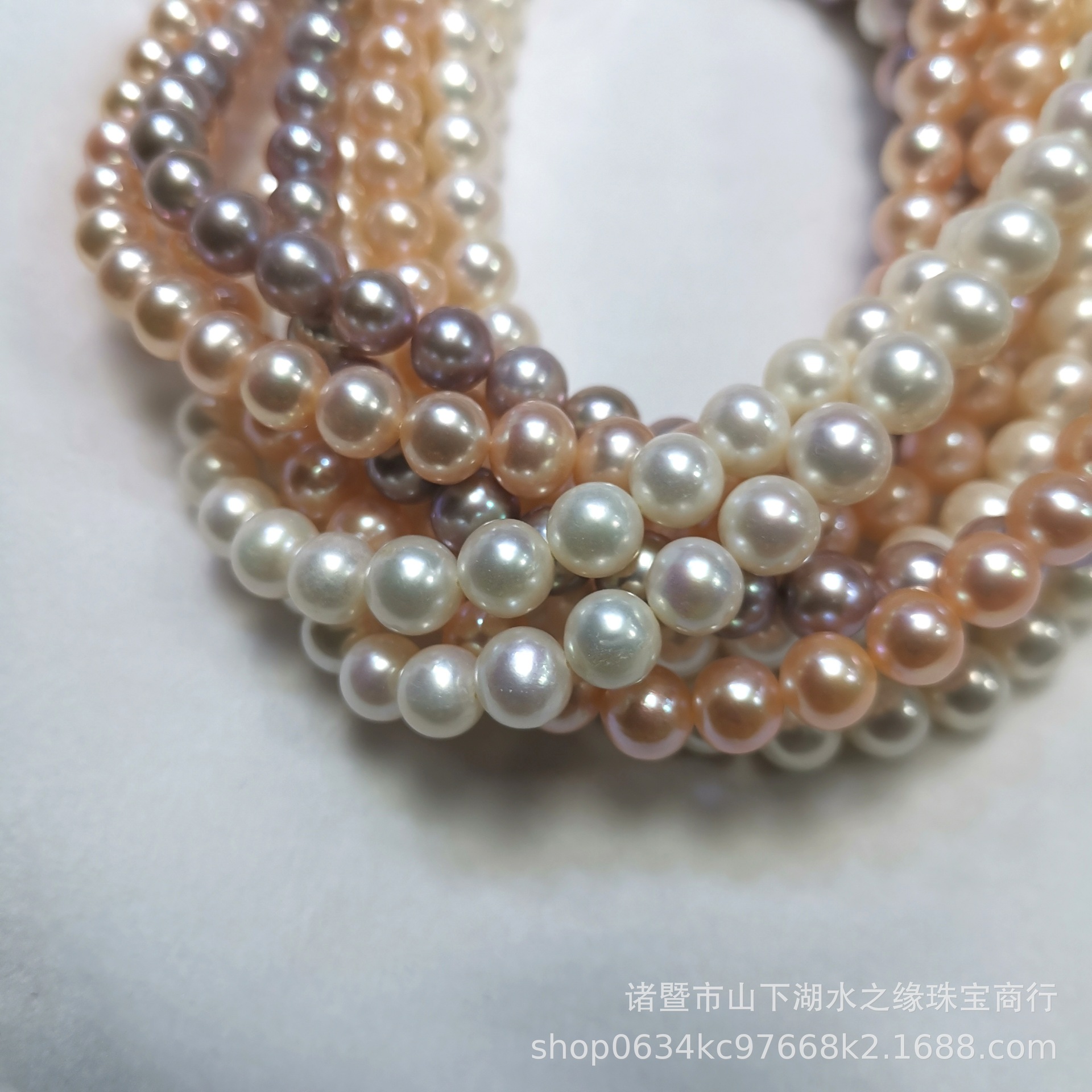 Water Edge Jewelry Natural Freshwater Pearl 8-9 Nearly Perfect Circle Necklace Wholesale Semi-Finished Products for People Customized DIY