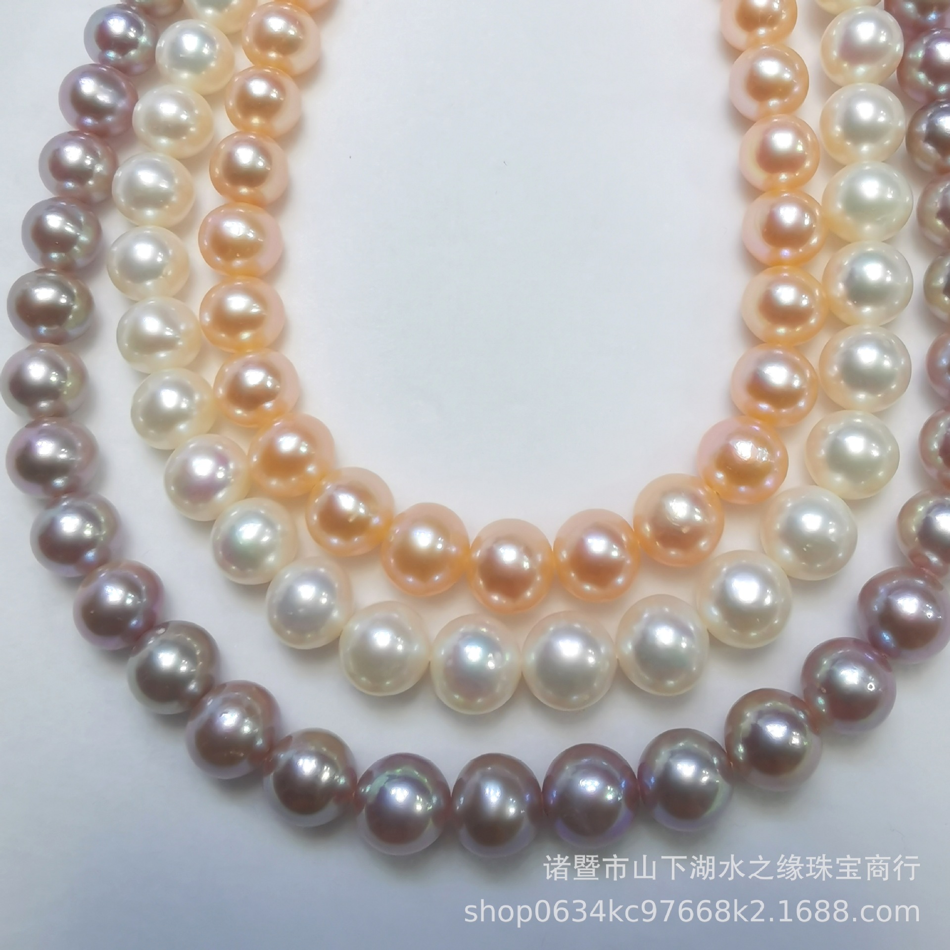 Water Edge Jewelry Natural Freshwater Pearl 8-9 Nearly Perfect Circle Necklace Wholesale Semi-Finished Products for People Customized DIY