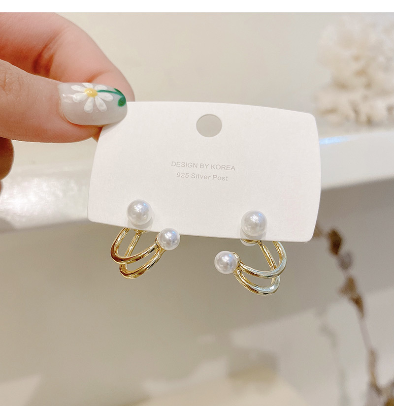 Korean Dongdaemun New Niche Design Stud Earrings for Women Elegant Pearl Earrings Ins Internet Celebrity Personalized Ear Jewelry