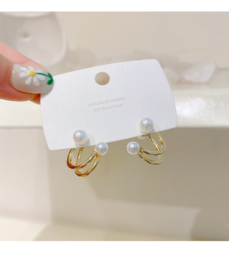 Korean Dongdaemun New Niche Design Stud Earrings for Women Elegant Pearl Earrings Ins Internet Celebrity Personalized Ear Jewelry