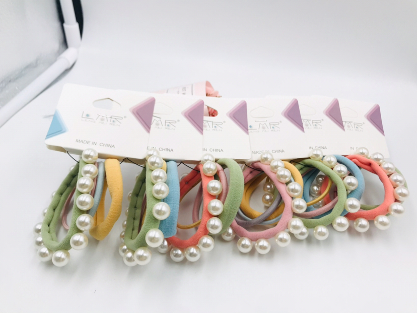 Pearl Rivets Hair Bands Do Not Wrap Hair Fashion Rubber Band Head Hairtie High Elastic Seamless Jewelry Headdress