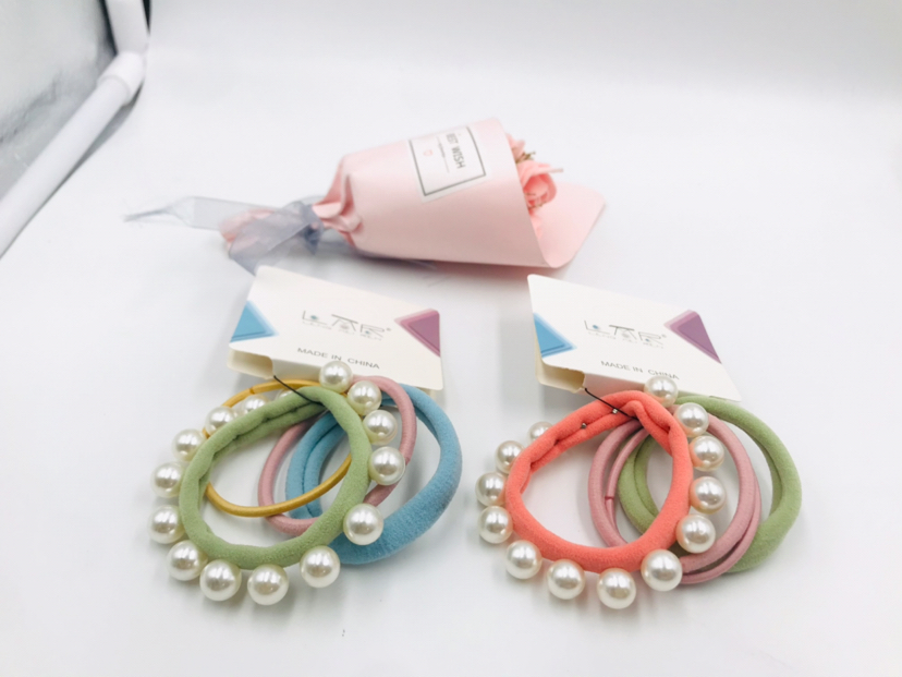 Pearl Rivets Hair Bands Do Not Wrap Hair Fashion Rubber Band Head Hairtie High Elastic Seamless Jewelry Headdress