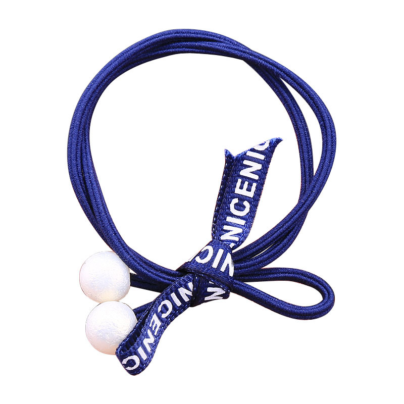 Korean Spring/Summer Stall Pearl Headband Rubber Band Cute Hair Ring Letter Ribbon Knotted Bow Hair Rope Head Jewelry