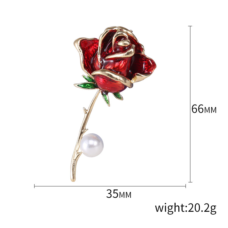 Korean Fashion New Dripping Pearl Rose Brooch Elegant High-End Anti-Exposure Silk Scarf Buckle Jewelry Pin