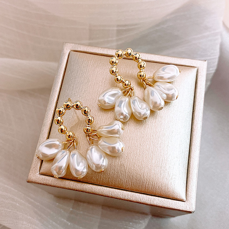 New Earrings Silver Needle Trendy Women&#039;s Elegant High Sense Niche Baroque Pearl Earrings Korean Ear Jewelry Ear Studs