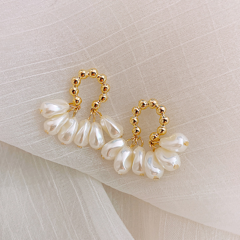 New Earrings Silver Needle Trendy Women&#039;s Elegant High Sense Niche Baroque Pearl Earrings Korean Ear Jewelry Ear Studs