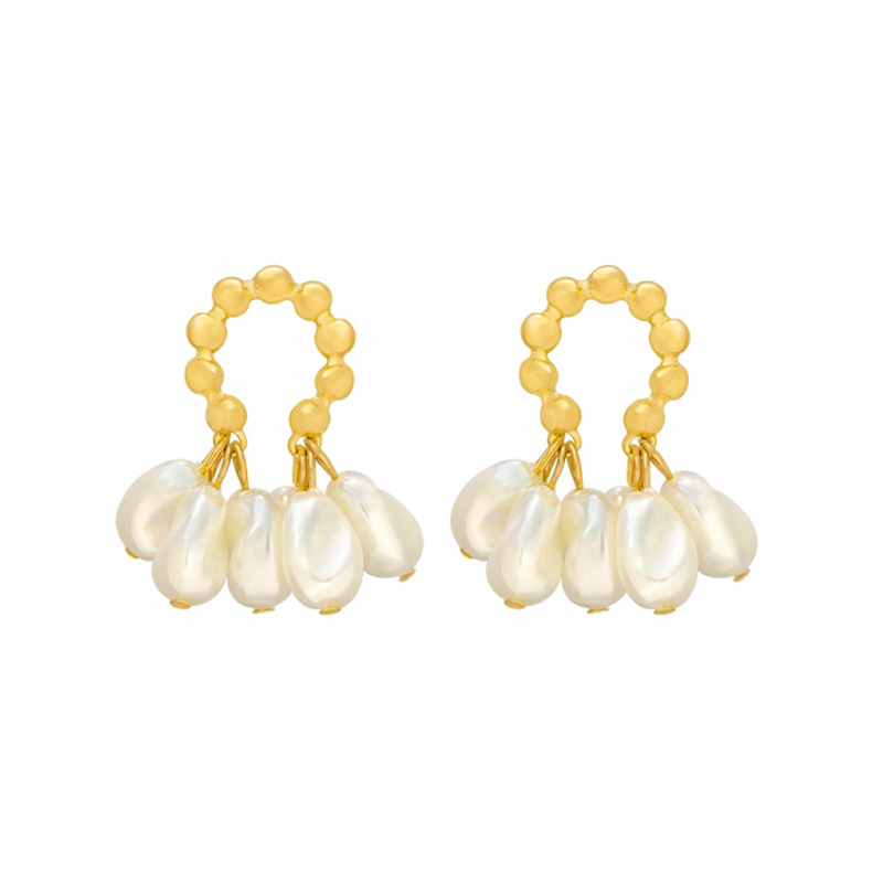 New Earrings Silver Needle Trendy Women's Elegant High Sense Niche Baroque Pearl Earrings Korean Ear Jewelry Ear Studs