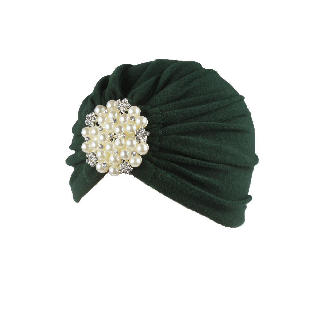 Foreign Trade Hot Selling Women's Hat Autumn and Winter Pullover Hat Big Pearl Jewelry Headscarf Comfortable Adult Cap Foreign Trade Hot Selling Women's Hat Autumn and Winter Pullover Hat Big Pearl Jewelry Headscarf Comfortable Adult Cap
