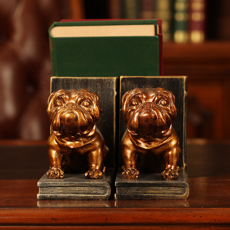 American village creative resin shar-pei dog book store resin craft gifts retro do old accessories manufacturers direct