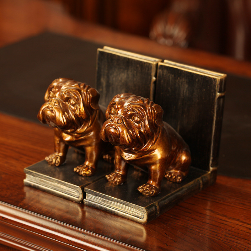 American village creative resin shar-pei dog book store resin craft gifts retro do old accessories manufacturers direct
