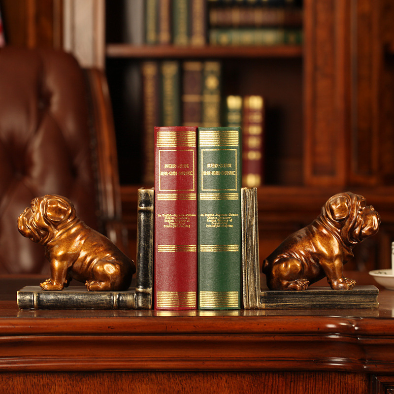 American village creative resin shar-pei dog book store resin craft gifts retro do old accessories manufacturers direct