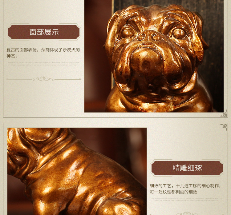 American village creative resin shar-pei dog book store resin craft gifts retro do old accessories manufacturers direct American village creative resin shar-pei dog book store resin craft gifts retro do old accessories manufacturers direct