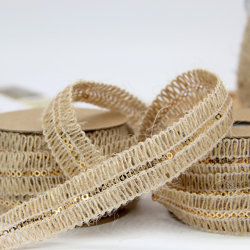 Factory Direct Sales Clothing Accessories Ribbon Hemp Rope DIY Craft Decorative Cotton and Linen Roll Ribbon Can Be Customized