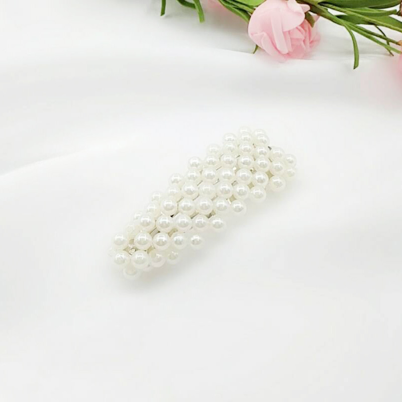 Korean Style Internet Hot Pearl Hairpin Sweet Handmade Beaded BB Clip Square Water Drop Side Clip Jewelry Wholesale