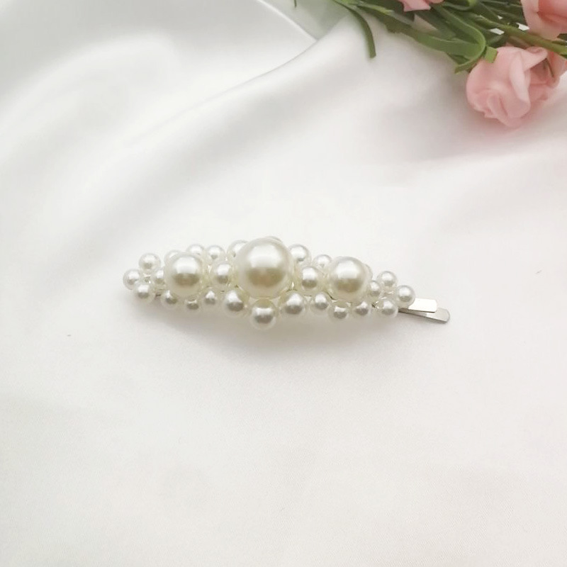 Korean Style Internet Hot Pearl Hairpin Sweet Handmade Beaded BB Clip Square Water Drop Side Clip Jewelry Wholesale
