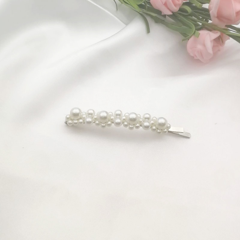 Korean Style Internet Hot Pearl Hairpin Sweet Handmade Beaded BB Clip Square Water Drop Side Clip Jewelry Wholesale
