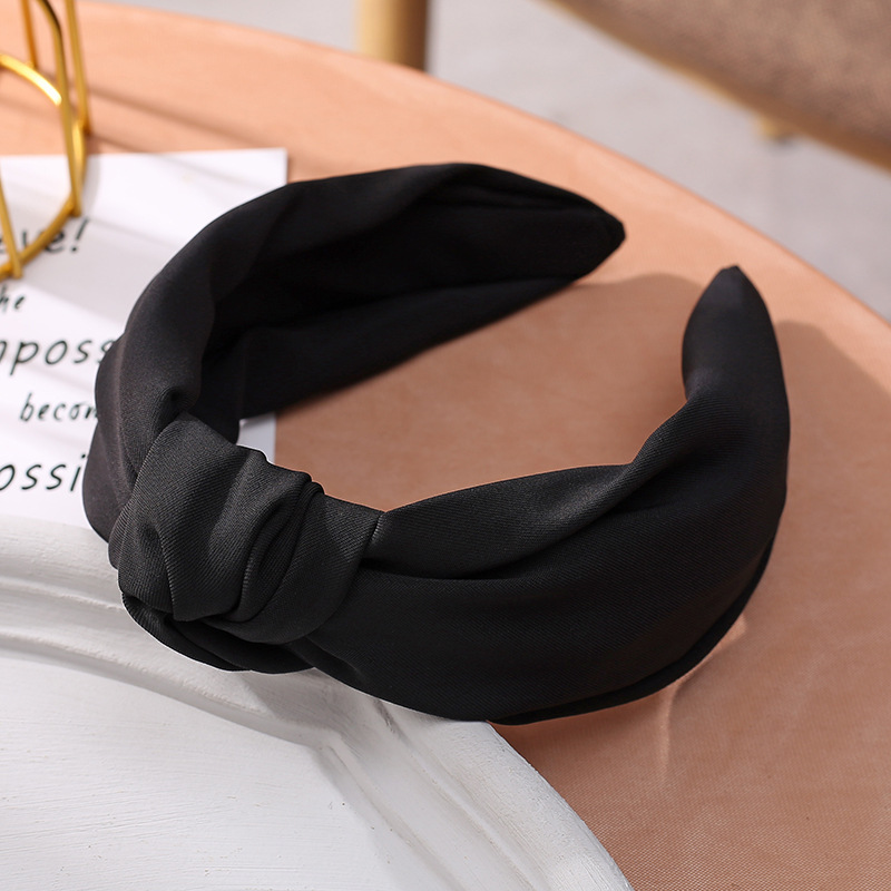 Korean New Solid Color Fabric Craft Hair Accessories Korean Simple Face Wash Makeup Cross-Knotted Wide Brim Hair Band Headband Ladies Korean New Solid Color Fabric Craft Hair Accessories Korean Simple Face Wash Makeup Cross-Knotted Wide Brim Hair Band Headband Ladies