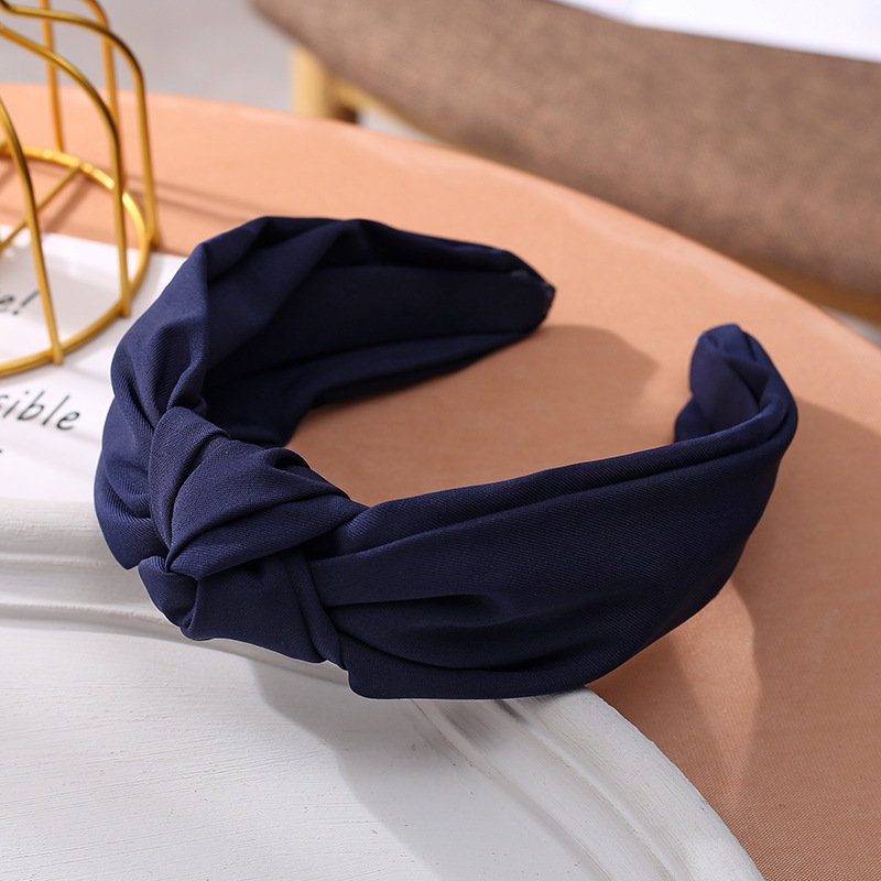 Korean New Solid Color Fabric Craft Hair Accessories Korean Simple Face Wash Makeup Cross-Knotted Wide Brim Hair Band Headband Ladies Korean New Solid Color Fabric Craft Hair Accessories Korean Simple Face Wash Makeup Cross-Knotted Wide Brim Hair Band Headband Ladies