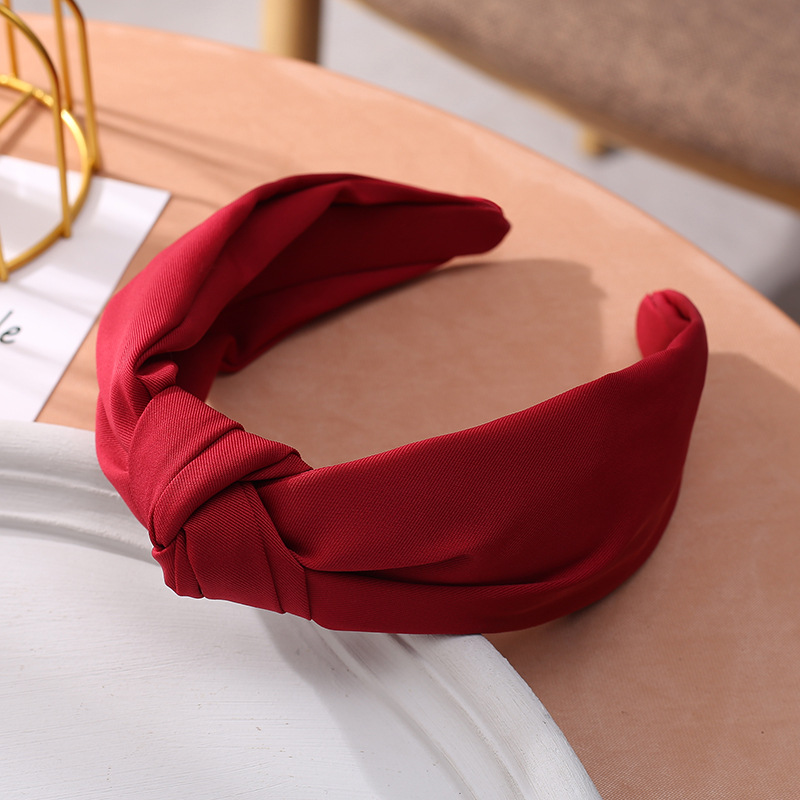 Korean New Solid Color Fabric Craft Hair Accessories Korean Simple Face Wash Makeup Cross-Knotted Wide Brim Hair Band Headband Ladies Korean New Solid Color Fabric Craft Hair Accessories Korean Simple Face Wash Makeup Cross-Knotted Wide Brim Hair Band Headband Ladies