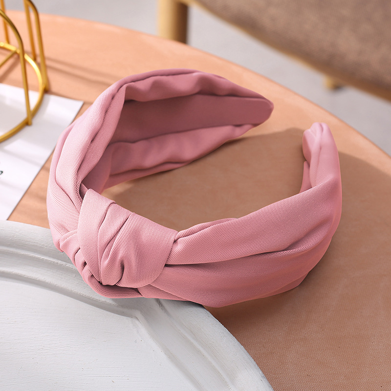 Korean New Solid Color Fabric Craft Hair Accessories Korean Simple Face Wash Makeup Cross-Knotted Wide Brim Hair Band Headband Ladies Korean New Solid Color Fabric Craft Hair Accessories Korean Simple Face Wash Makeup Cross-Knotted Wide Brim Hair Band Headband Ladies