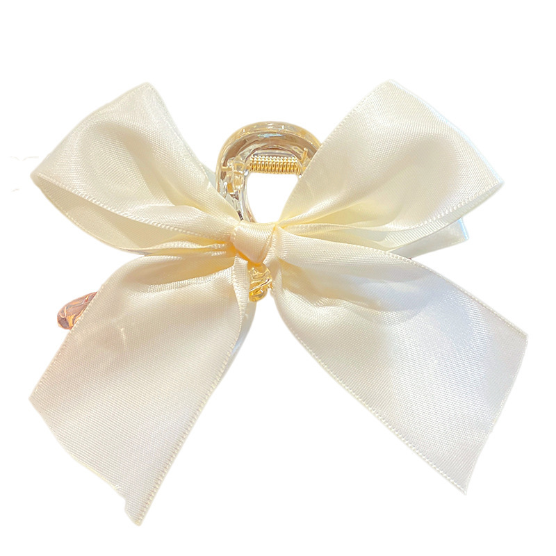 Korean New Fabric Craft Bow Barrettes Large Grip Girl&#039;s Hair Hoop Back Head Updo Shark Clip Hair Accessories for Women