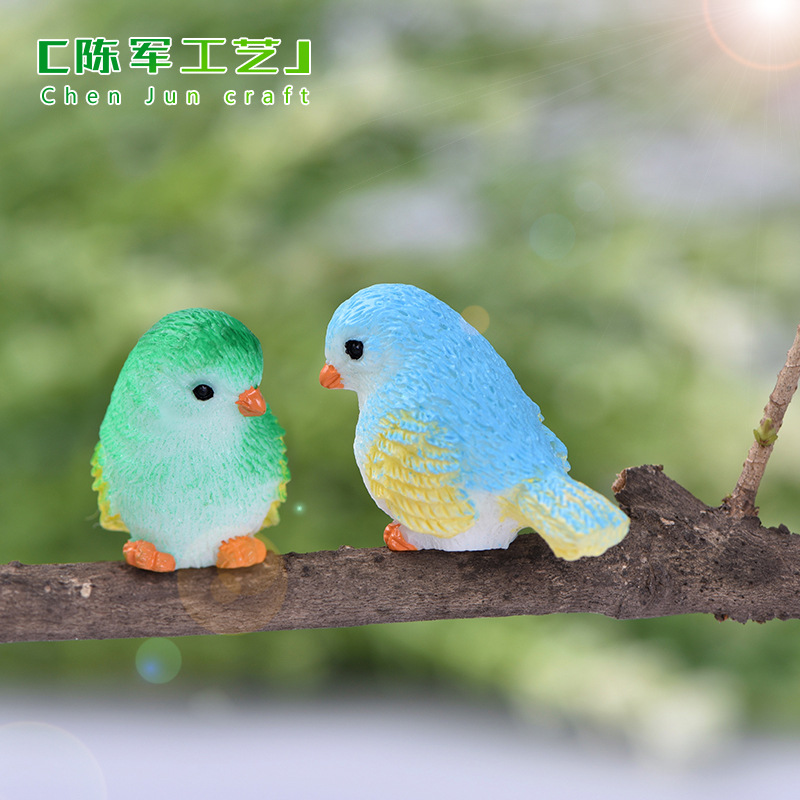 Moss Micro Landscape Succulent Accessories Cute Cartoon Bird Ornaments Gardening Plant Animal Resin Craft Ornament