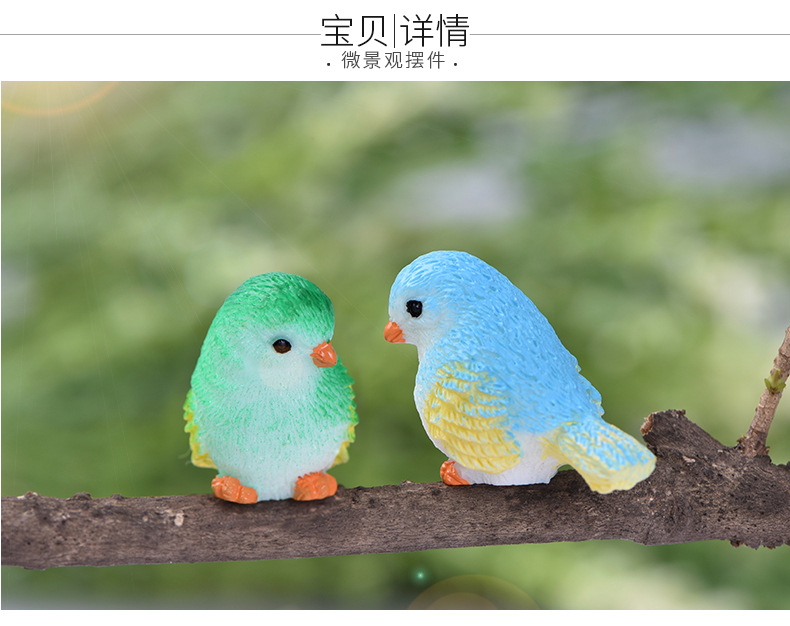 Moss Micro Landscape Succulent Accessories Cute Cartoon Bird Ornaments Gardening Plant Animal Resin Craft Ornament