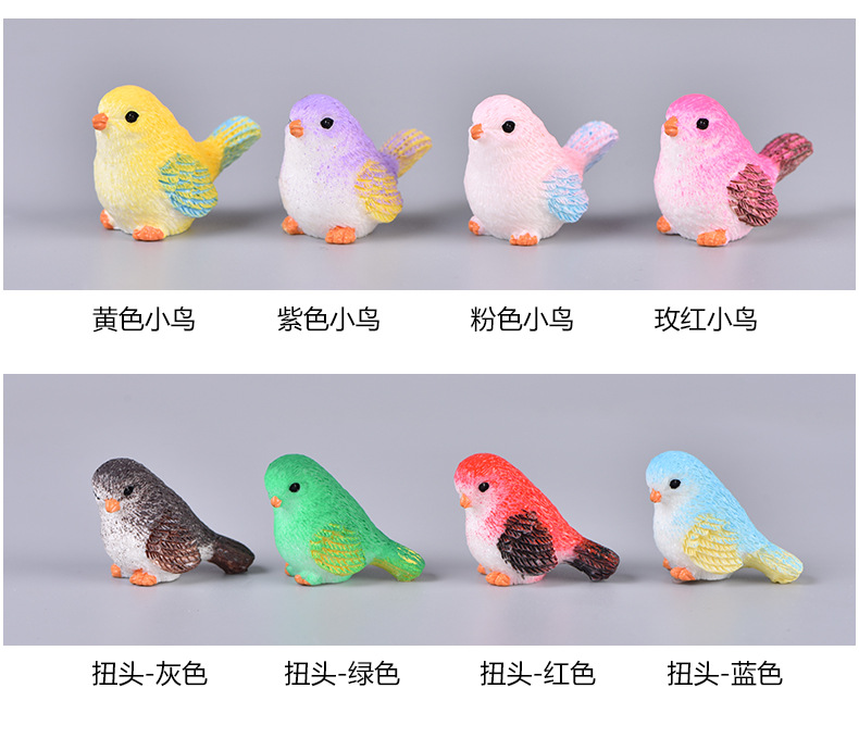 Moss Micro Landscape Succulent Accessories Cute Cartoon Bird Ornaments Gardening Plant Animal Resin Craft Ornament