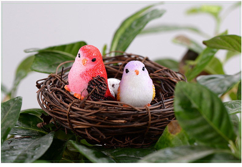 Moss Micro Landscape Succulent Accessories Cute Cartoon Bird Ornaments Gardening Plant Animal Resin Craft Ornament