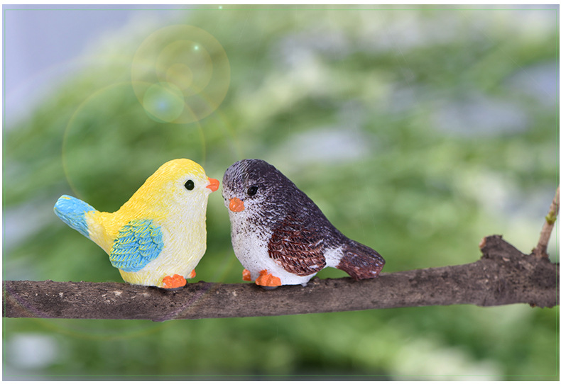 Moss Micro Landscape Succulent Accessories Cute Cartoon Bird Ornaments Gardening Plant Animal Resin Craft Ornament