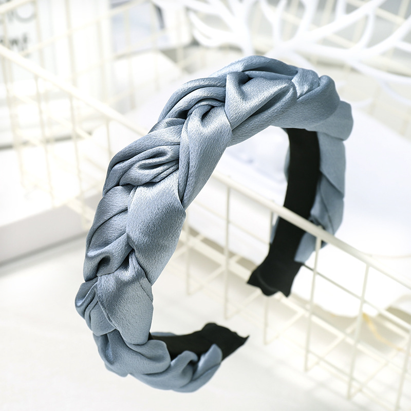 European and American New Satin Dough-Twist Style Plaits Headband Fashion Solid Color Fabric Craft Cross-Border Headband Hair Accessories Factory Direct Sales European and American New Satin Dough-Twist Style Plaits Headband Fashion Solid Color Fabric Craft Cross-Border Headband Hair Accessories Factory Direct Sales