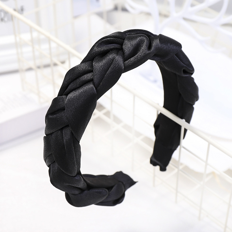 European and American New Satin Dough-Twist Style Plaits Headband Fashion Solid Color Fabric Craft Cross-Border Headband Hair Accessories Factory Direct Sales European and American New Satin Dough-Twist Style Plaits Headband Fashion Solid Color Fabric Craft Cross-Border Headband Hair Accessories Factory Direct Sales