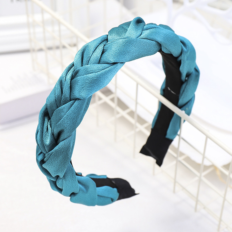 European and American New Satin Dough-Twist Style Plaits Headband Fashion Solid Color Fabric Craft Cross-Border Headband Hair Accessories Factory Direct Sales European and American New Satin Dough-Twist Style Plaits Headband Fashion Solid Color Fabric Craft Cross-Border Headband Hair Accessories Factory Direct Sales