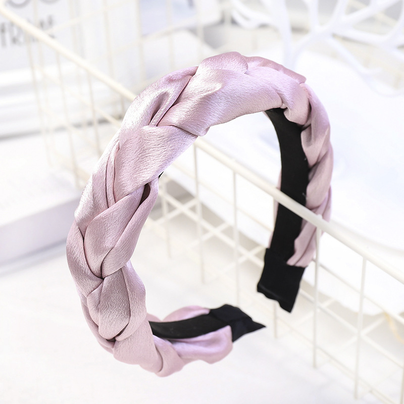 European and American New Satin Dough-Twist Style Plaits Headband Fashion Solid Color Fabric Craft Cross-Border Headband Hair Accessories Factory Direct Sales European and American New Satin Dough-Twist Style Plaits Headband Fashion Solid Color Fabric Craft Cross-Border Headband Hair Accessories Factory Direct Sales