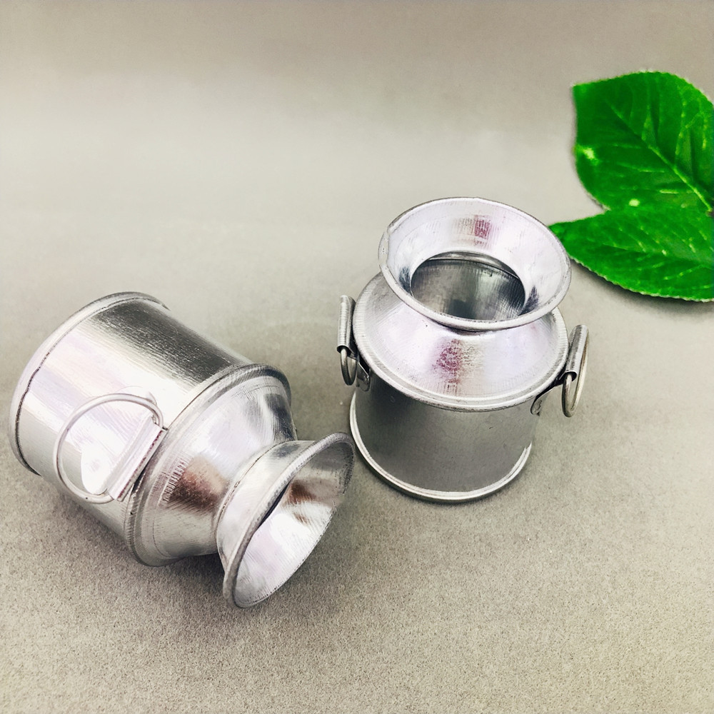 Manufacturers Supply Mini Primary Color Single Small Milk Pot Iron Bucket Succulent Gardening Flowerpot Decoration Accessories and Decorations Craft