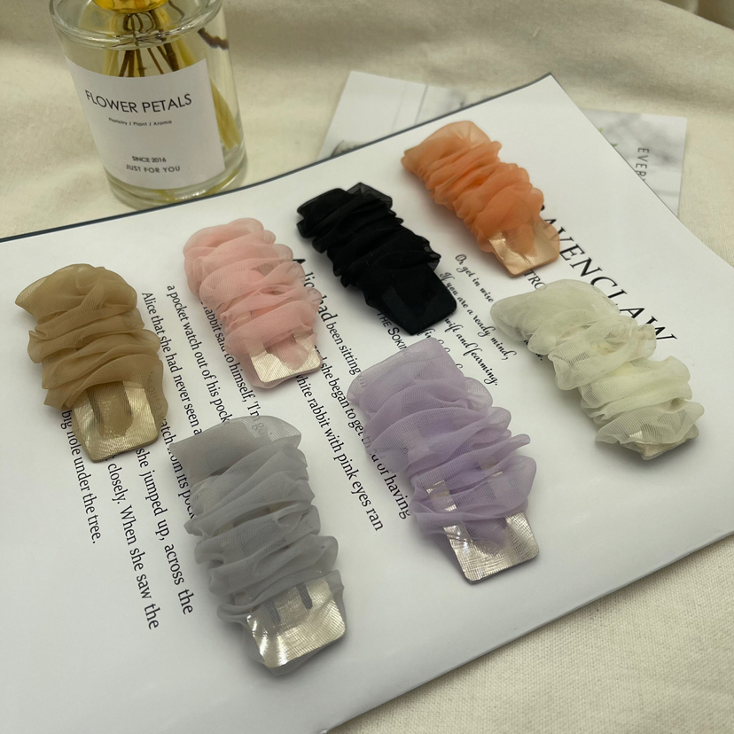 Korean Hair Accessories 2021 New Headdress Internet Celebrity Same Style BB Clip Pleated Craft