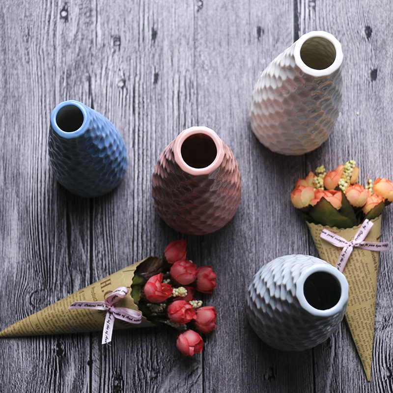Ceramic manufacturers craft Decorative flower Arranger hand-painted Accessories creative home Furnishing pieces