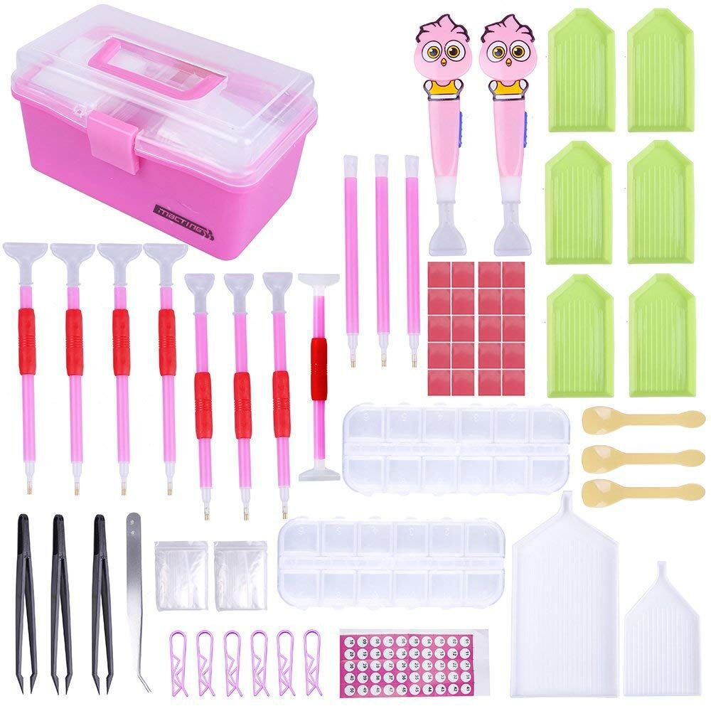 117 Pieces Design Diamond Painting Tools 5D Diamond Accessories DIY Craft Diamond Technical Pen Embroidery Set