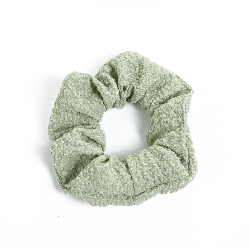 Spring and Summer New Hair Band Solid Color Fabric Craft Bubble Wrinkle Girl Hair Band Large Intestine Ring Hair Rope Hair Accessories