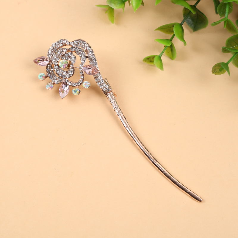 Classical Style Spot Drill Craft Hair Accessories Hairpin Original Crystal Set Up-Do Hairpin Styles