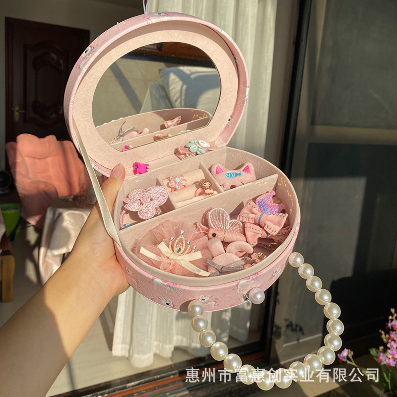 Children&#039;s Hair Accessory Organizer Baby Hair Barrettes Set Girl&#039;s Korean Hairpin Jewelry Headband Box