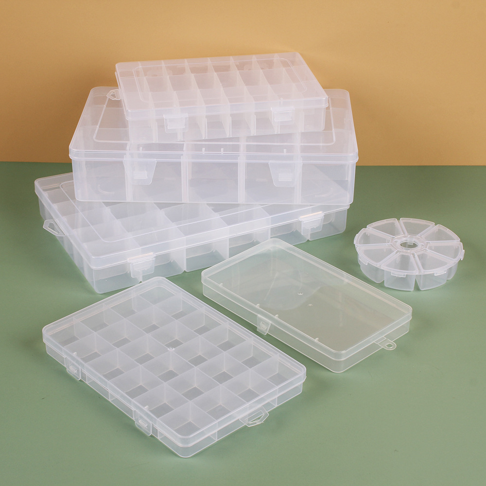 Transparent Plastic 24 Grid Jewelry Storage Box Electronic Components Accessory Box Classification Lattice Jewelry Box Small Spare Parts Box