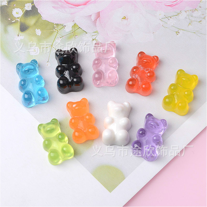 New Resin Transparent Bear Resin DIY Jewelry Accessories Materials Phone Case Accessory Headdress Necklace Pendant