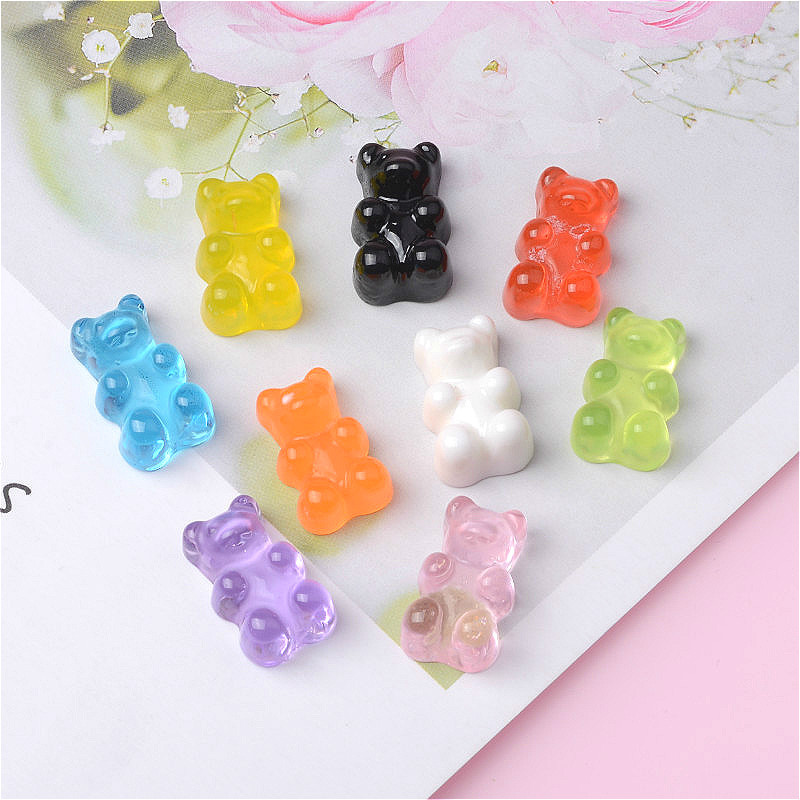 New Resin Transparent Bear Resin DIY Jewelry Accessories Materials Phone Case Accessory Headdress Necklace Pendant