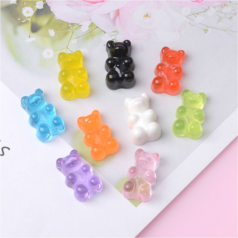 New Resin Transparent Bear Resin DIY Jewelry Accessories Materials Phone Case Accessory Headdress Necklace Pendant