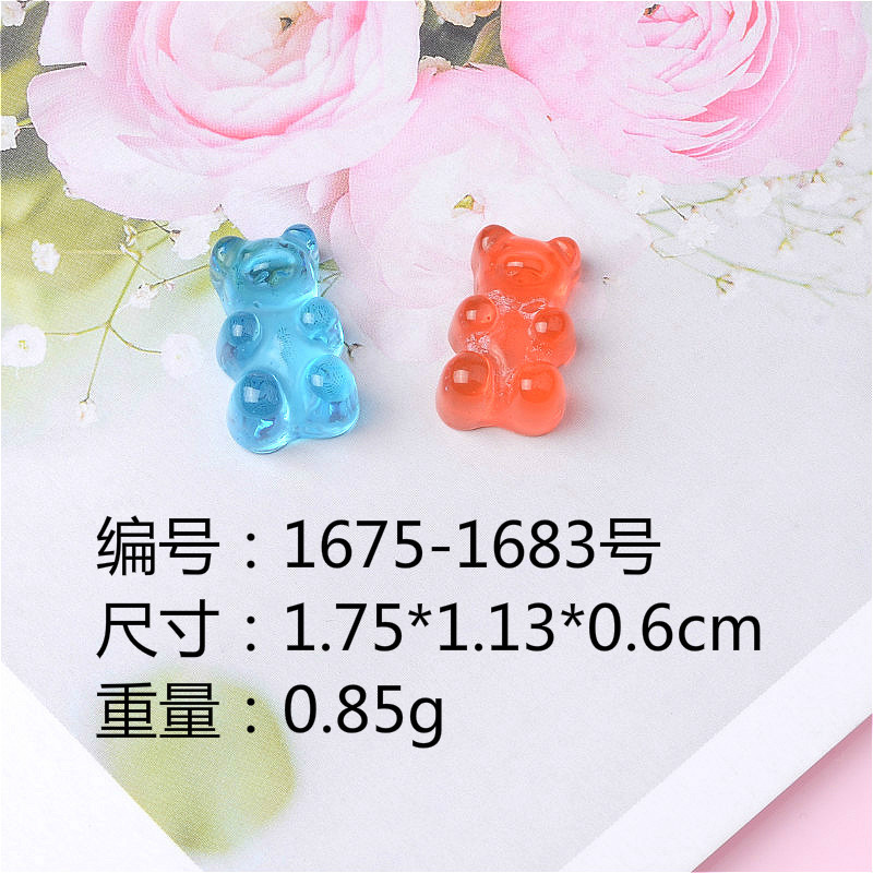 New Resin Transparent Bear Resin DIY Jewelry Accessories Materials Phone Case Accessory Headdress Necklace Pendant