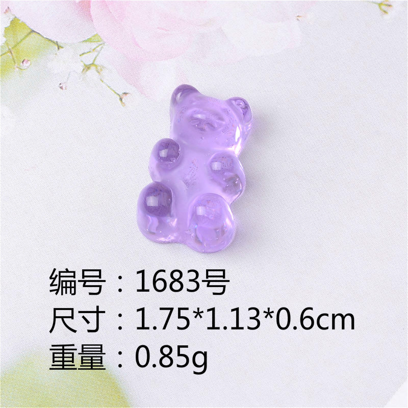 New Resin Transparent Bear Resin DIY Jewelry Accessories Materials Phone Case Accessory Headdress Necklace Pendant