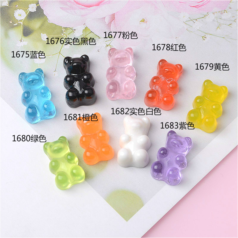New Resin Transparent Bear Resin DIY Jewelry Accessories Materials Phone Case Accessory Headdress Necklace Pendant