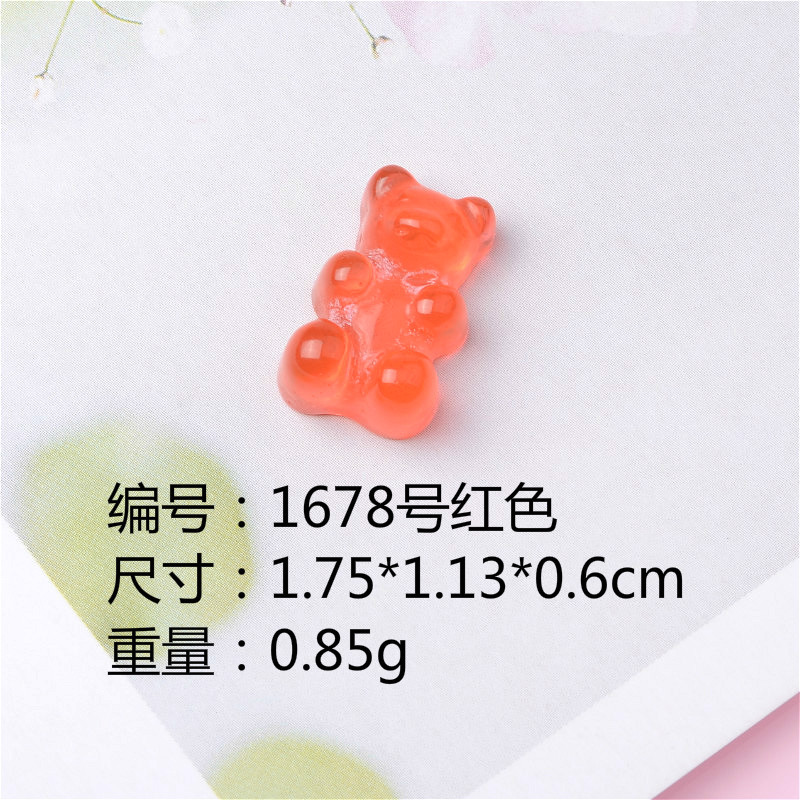 New Resin Transparent Bear Resin DIY Jewelry Accessories Materials Phone Case Accessory Headdress Necklace Pendant