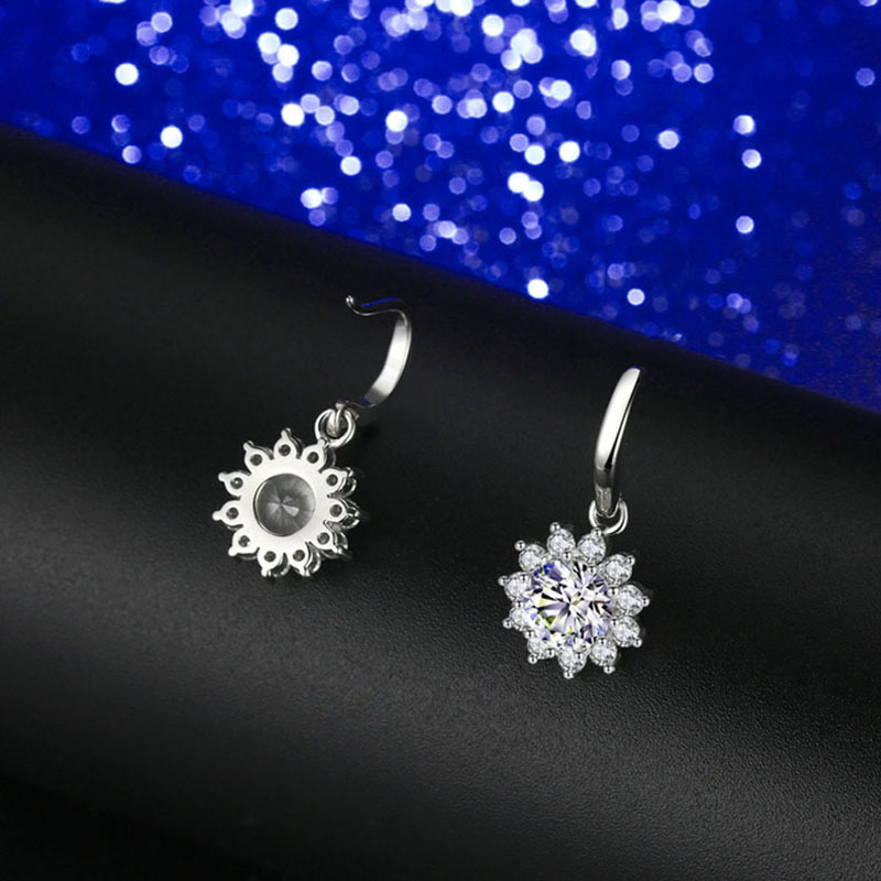 Simple Moissanite Stud Earrings S925 Silver Moissanite Earrings for Women Eardrop Earring Female Factory Accessory/Jewelry with Certificate